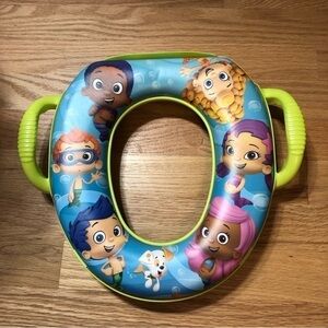 Bubble Guppies Padded Toilet Seat Cover Blue Green Nickelodeon Potty Training